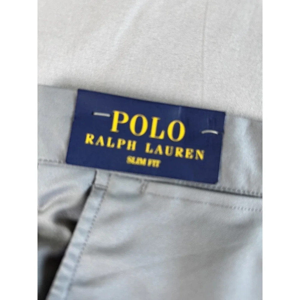 Polo Ralph Lauren Pants Mens 40x32 Gray‎ Slim Fit Marine Grey Chino Dress New